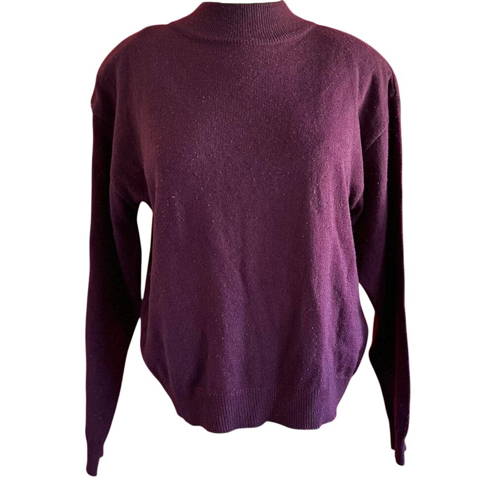Vintage Sweater Size Small Purple Mock Turtle Academica Back-to-School Uni